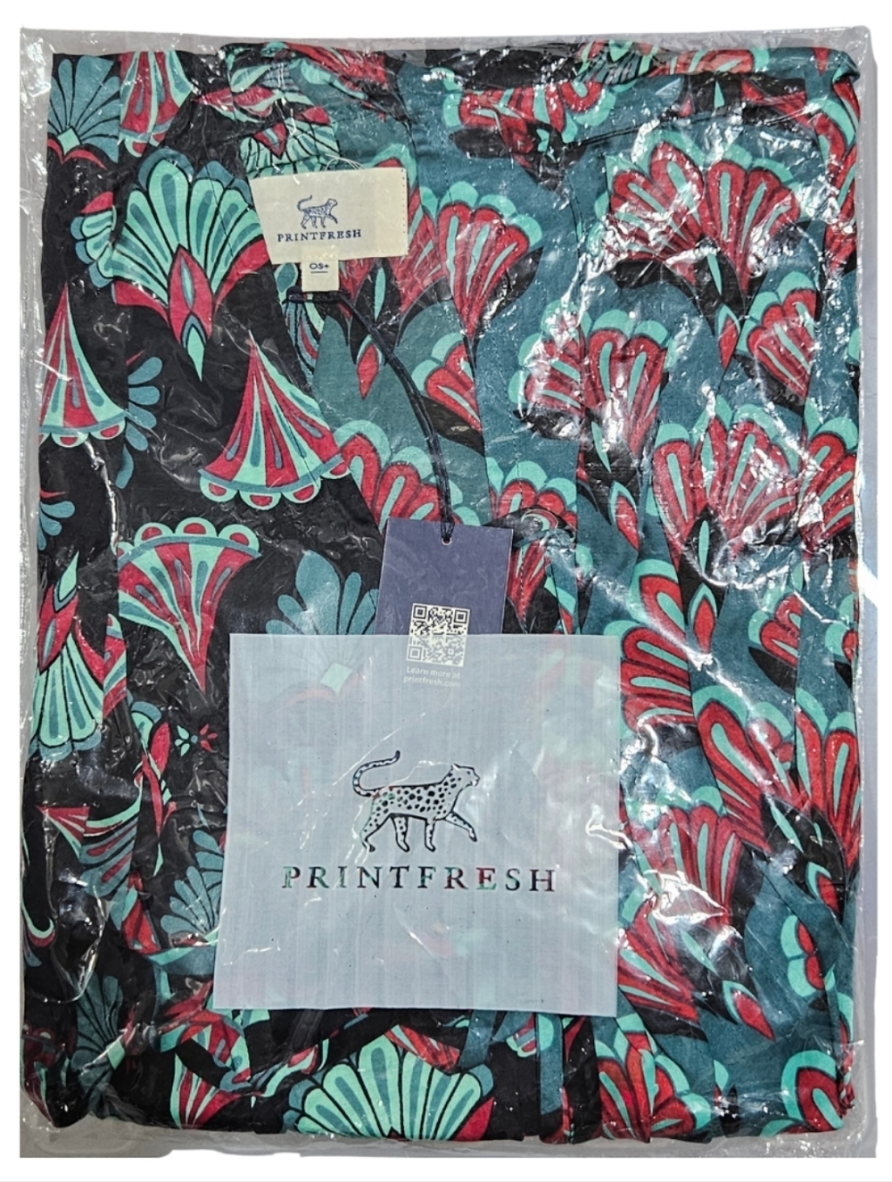 Printfresh Dulce Dress Cocktail Hour One Size Plus Size Gatsby Green Tigers NWT